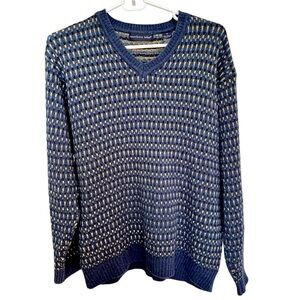 Vintage‎ Northern Isles Birdseye Sweater Men's Medium V-Neck Multicolor